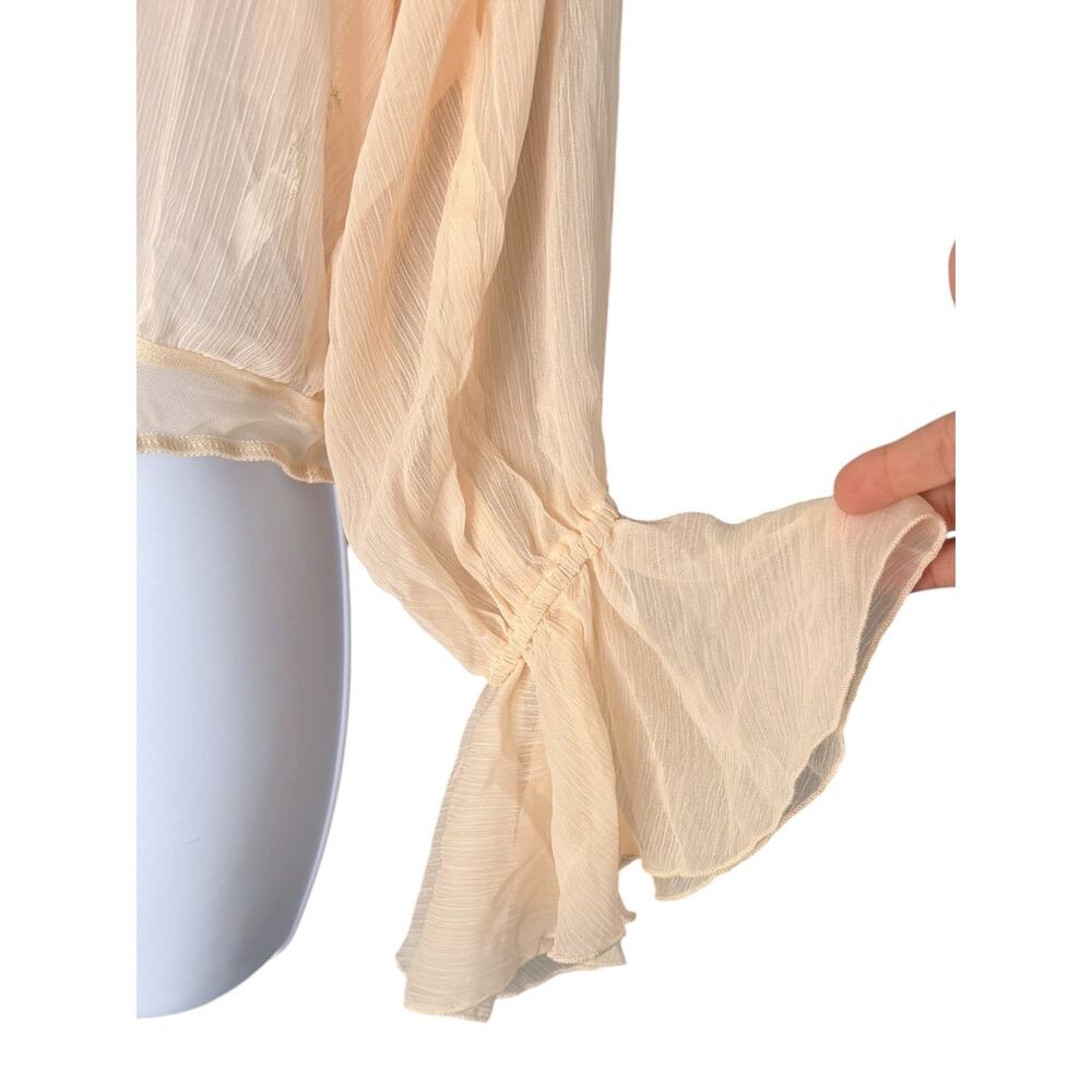 Free People Give Me Drama Bodysuit Women's M Chiffon Romantic Coquette NEW - Picture 6 of 7